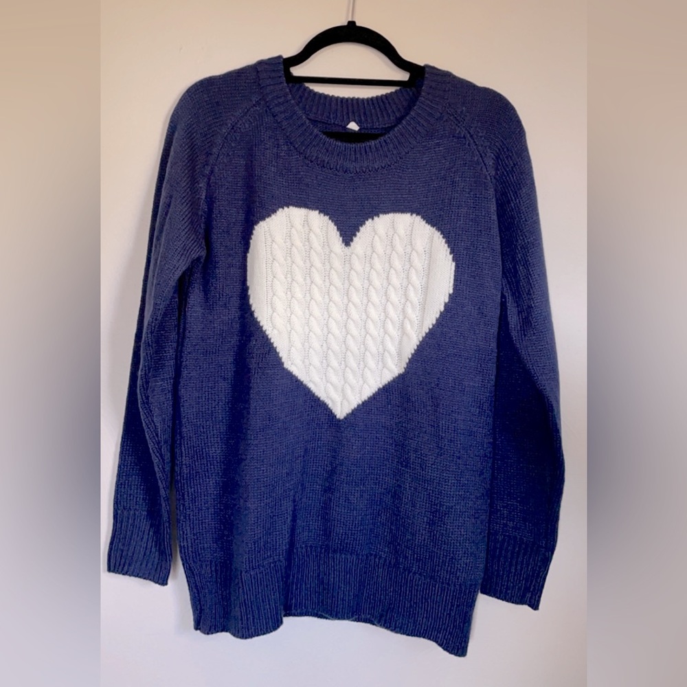 Navy Heart Sweater